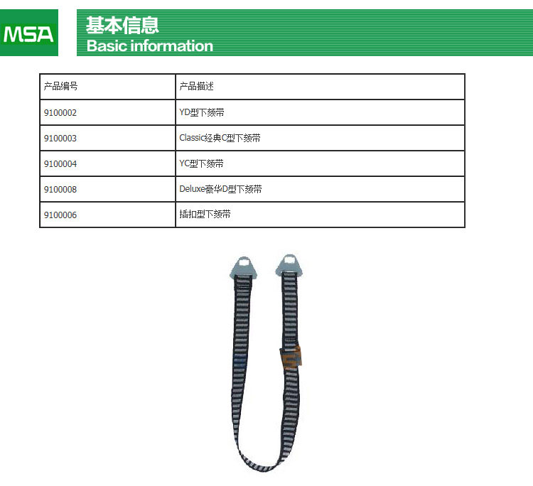 MSA下颚带